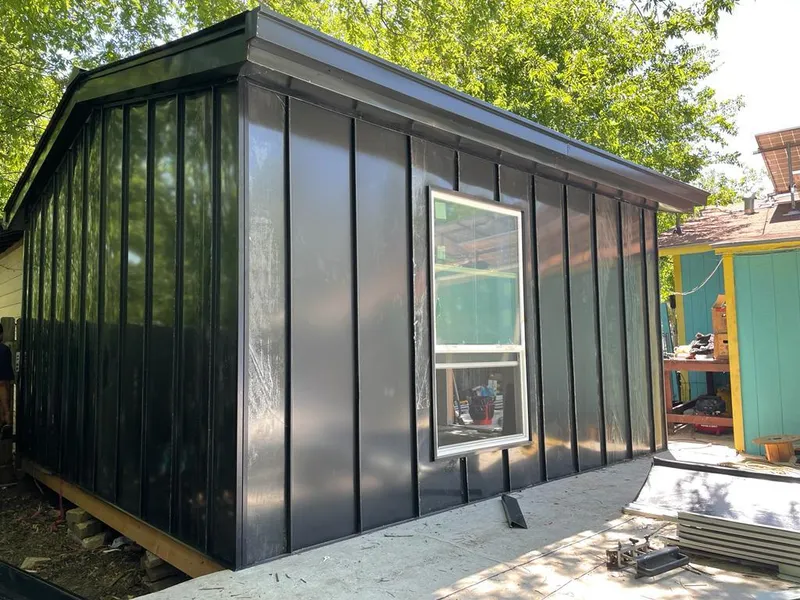 Black standing seam metal wall panels for Metal Roof Installation in Lower Southampton